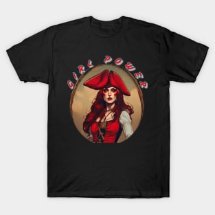 Girl power, red haired pirate beauty T-Shirt